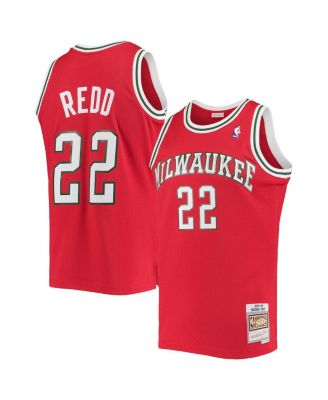 Men's Mitchell & Ness Michael Redd Red Milwaukee Bucks 2008-09 Hardwood  Classics Swingman Jersey