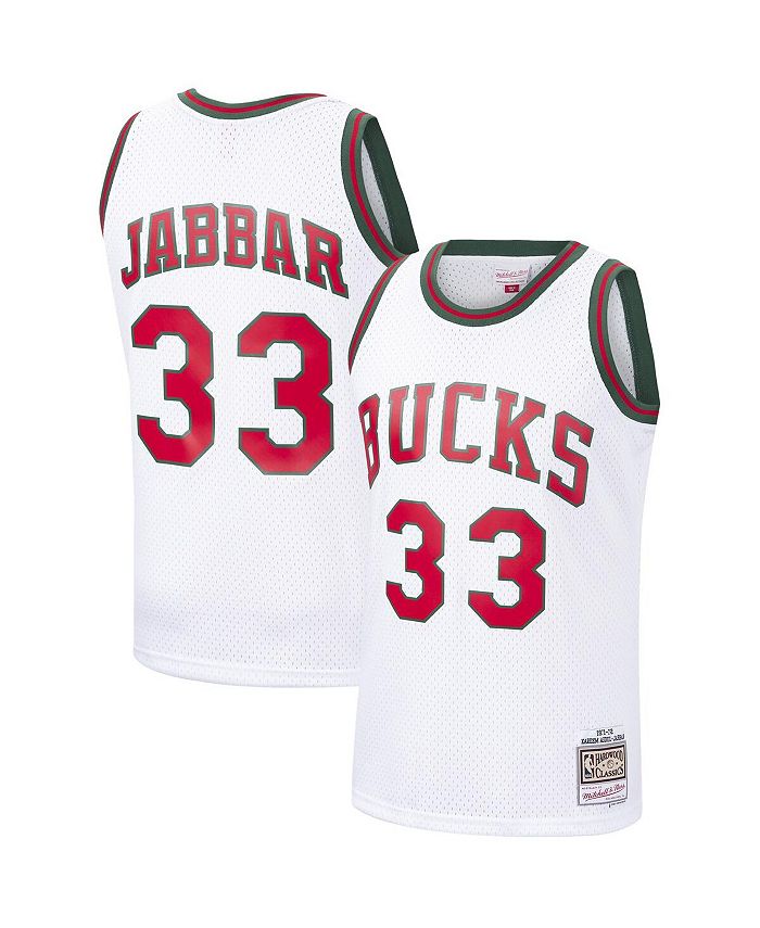Mitchell & Ness Men's Kareem AbdulJabbar White Milwaukee Bucks 197172