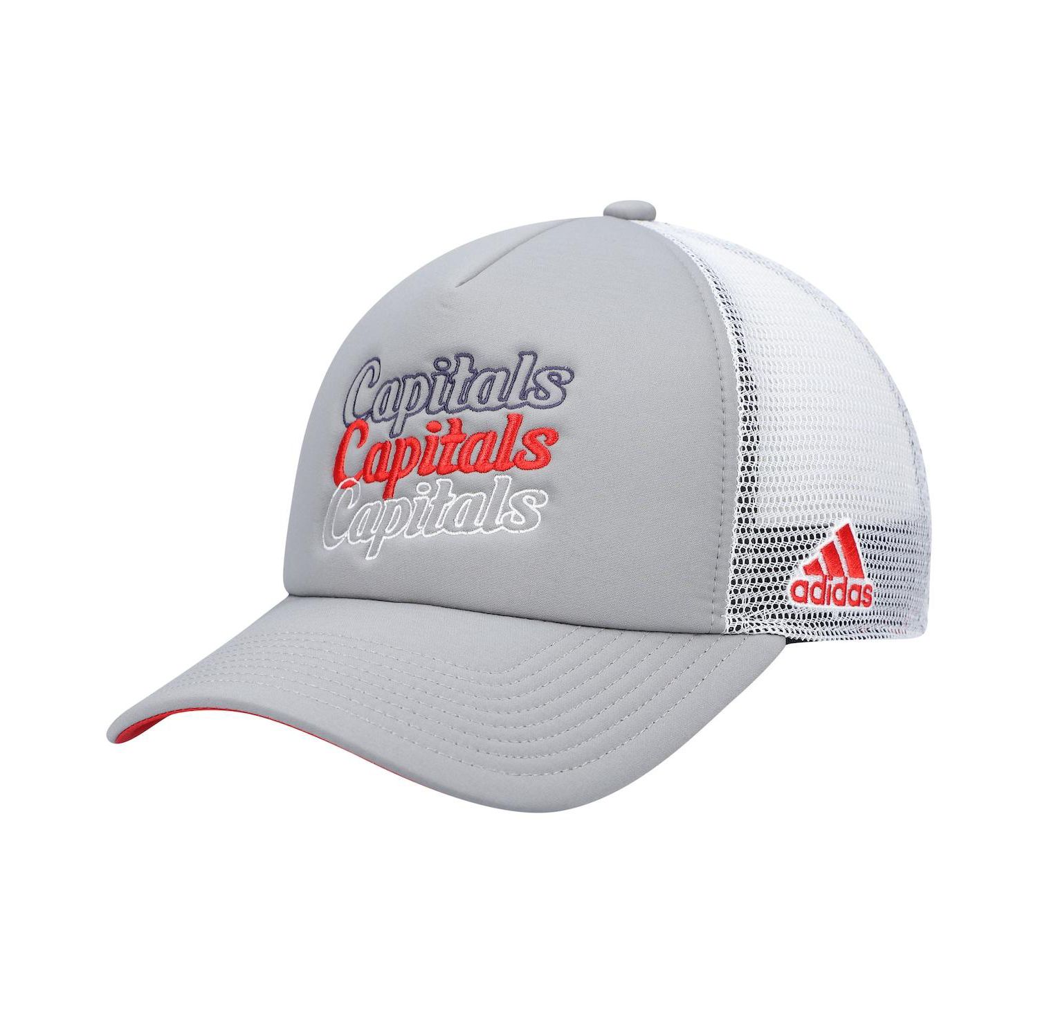 Women's Gray, White Washington Capitals Foam Trucker Snapback Hat