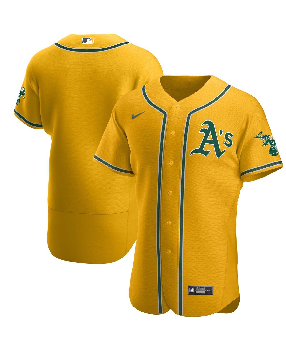 Men's Gold Oakland Athletics Authentic Official Team Jersey - Gold