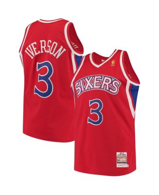 Mitchell & Ness Men's Allen Iverson Red Philadelphia 76ers Hardwood ...