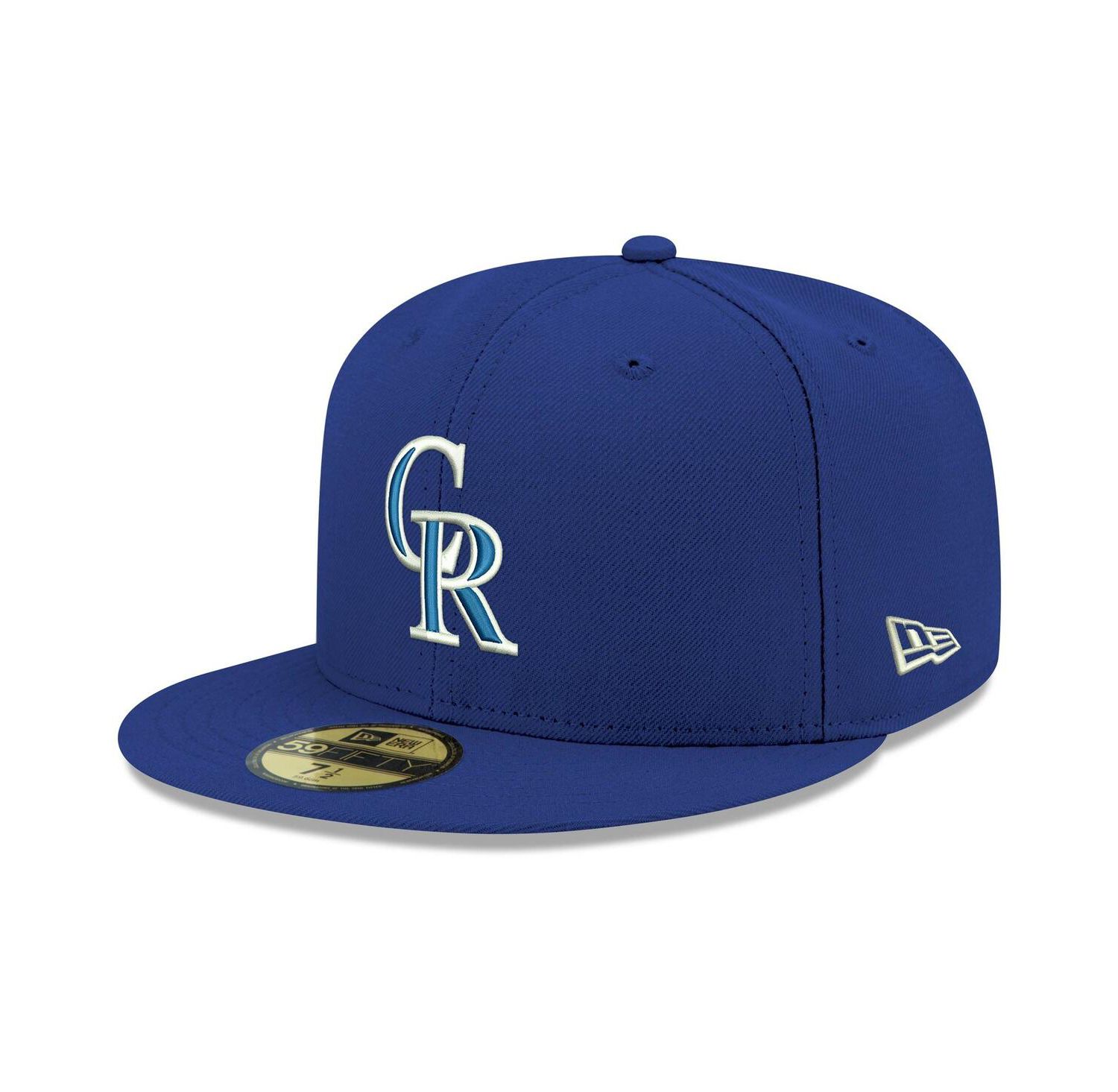 Men's Royal Colorado Rockies Logo White 59FIFTY Fitted Hat