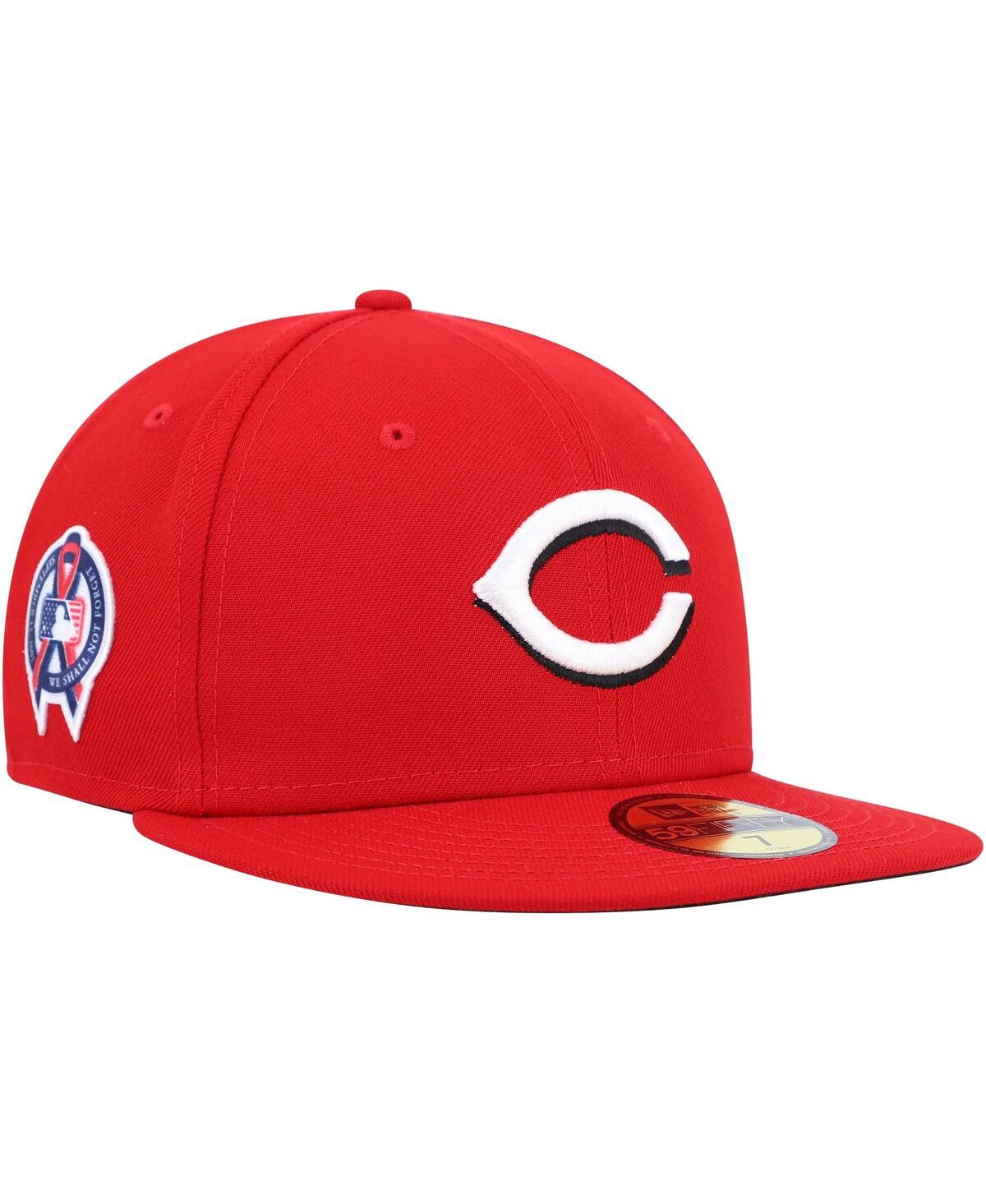 Men'sCincinnati Reds 9, 11 Memorial Side Patch 59Fifty Fitted Hat - Red