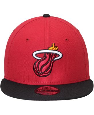 Men's Red and Black Miami Heat 2-Tone 9FIFTY Adjustable Snapback Hat