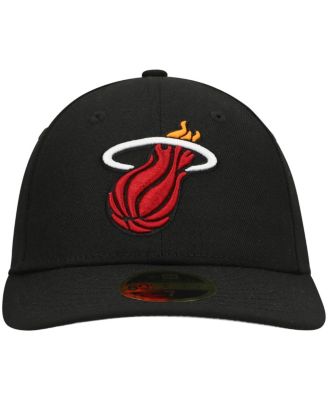 Men's Black Miami Heat Team Low Profile 59FIFTY Fitted Hat