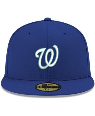 Men's Royal Washington Nationals Logo White 59Fifty Fitted Hat