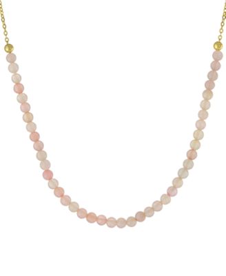 Giani Bernini - Green Agate Beaded Collar Necklace in Sterling Silver, 16" + 2" extender, (Also in Rose Quartz, Jasper, & Red Jasper)