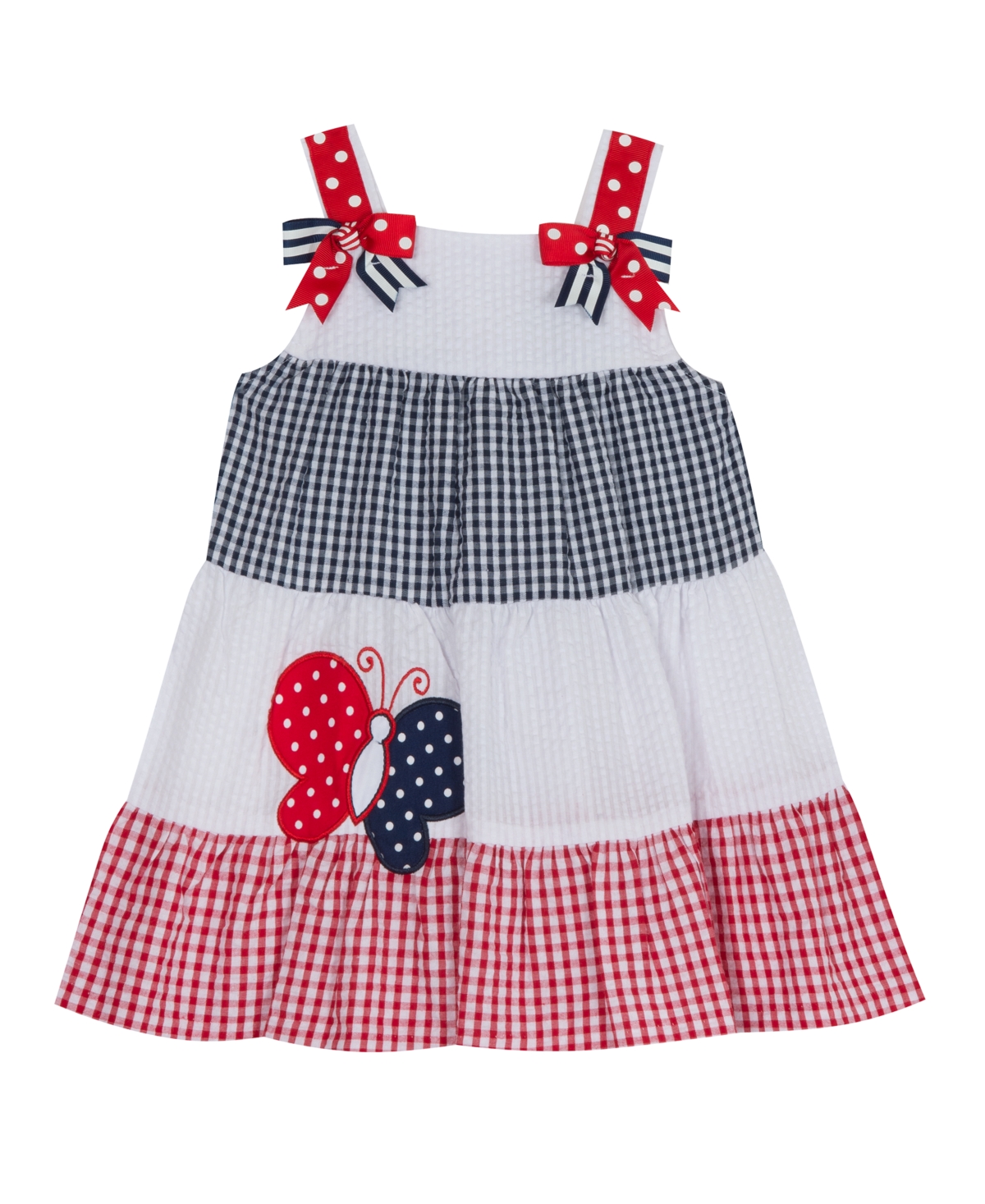 Rare Editions Baby Girls Colorblock Seersucker Dress With Butterfly ...