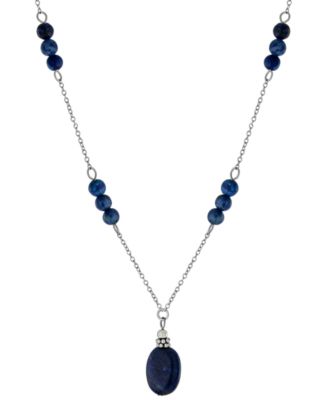 Giani Bernini - Rose Quartz Bead 18" Pendant Necklace (5 ct. t.w.) in Sterling Silver (Also in Turquoise, Sodolite, Amethyst & Red Jasper)