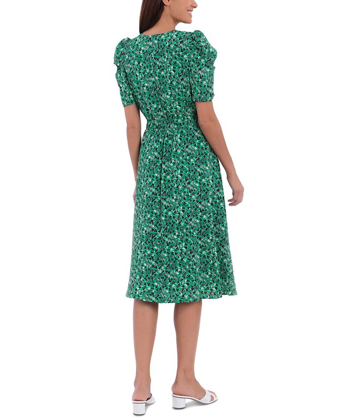 London Times Women's Shirred Floral Midi Dress - Macy's