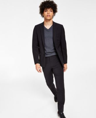 Shop Calvin Klein Mens Skinny Fit Infinite Stretch Suit Separates In Blue