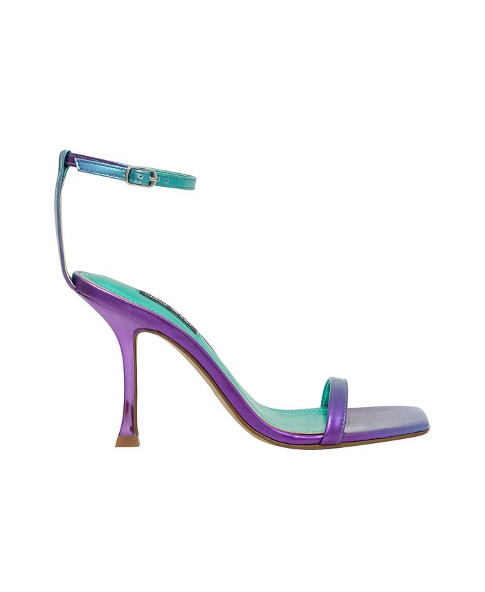 Nine West Women's Yess Square Toe Tapered Heel Dress Sandals Macy's