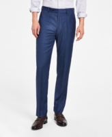 Calvin Klein Men's Slim-Fit Wool-Blend Stretch Suit Pants - Blue Neat