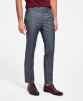 Calvin Klein Men's Slim-Fit Wool-Blend Stretch Suit Pants - Gray Sharkskin