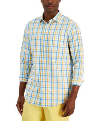 Club Room Men's Performance Plaid Shirt with Pocket, Created for Macy's ...