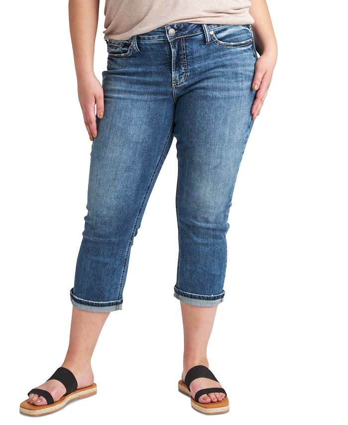 Silver Jeans Co. Plus Size Elyse Mid-Rise Capri Jeans & Reviews - Jeans ...