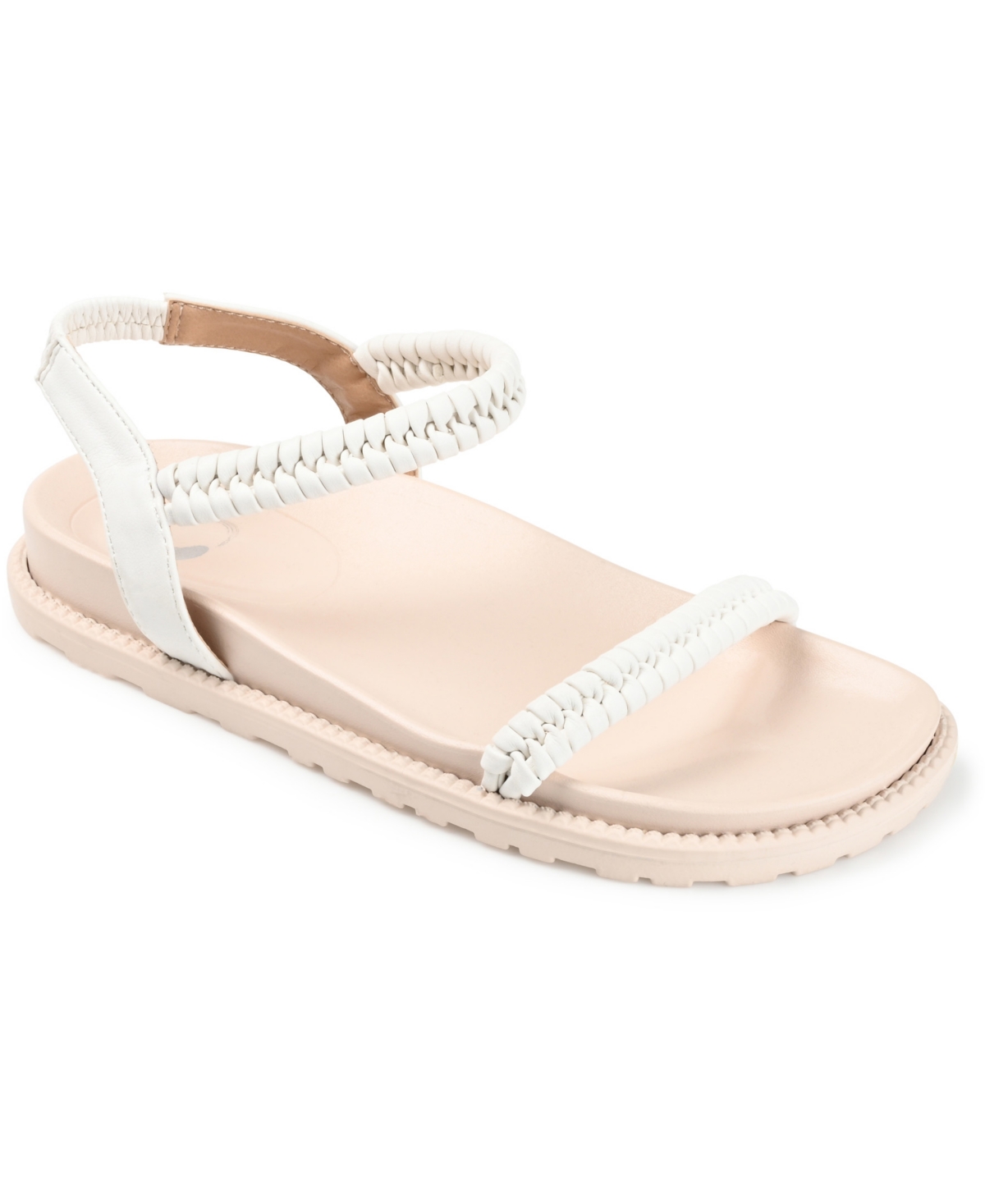 Journee Collection Women's Josee Flat Sandals Women's Shoes In White