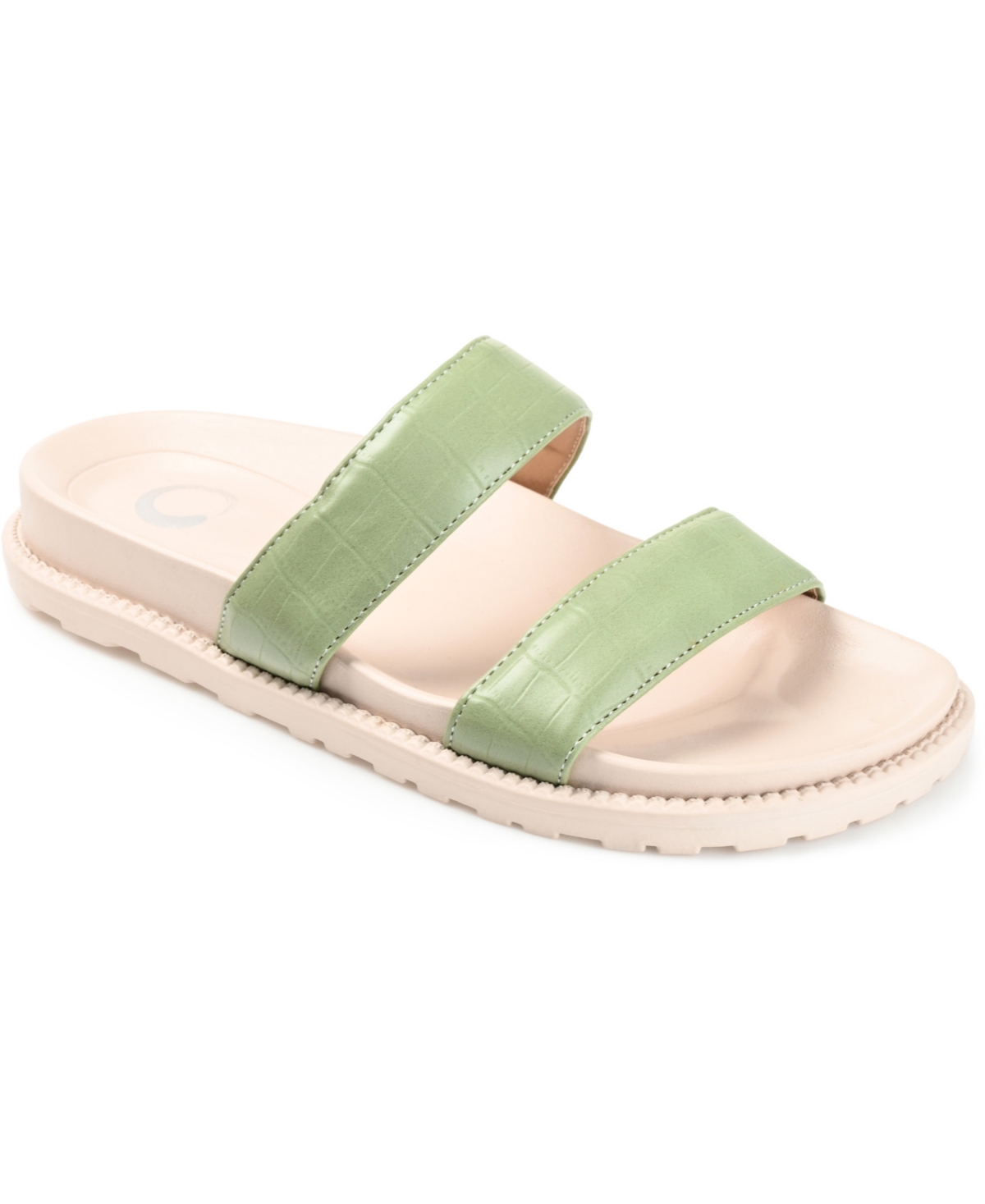 Journee Collection Stellina Double Strap Sandal In Olive