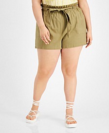 Trendy Plus Size Paperbag Shorts
