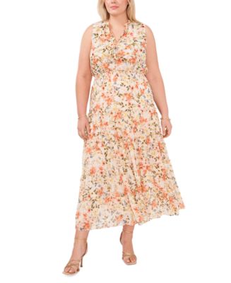 MSK Plus Size Floral Maxi Dress - Macy's