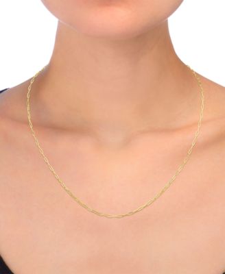Paperclip Link 18" Chain Necklace in 14k Gold