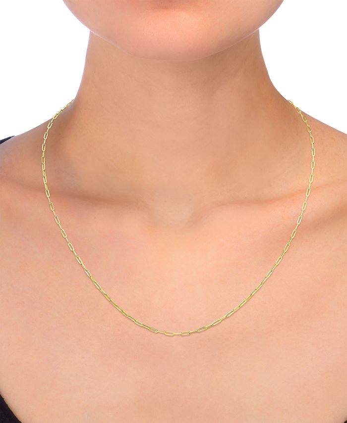 Macy's Paperclip Link 18" Chain Necklace in 14k Gold & Reviews