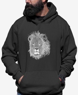 Men's Word Art Lion Hooded Sweatshirt
