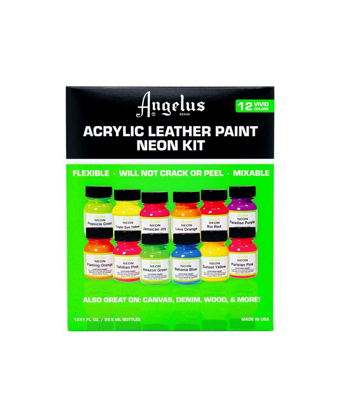 Angelus Neon Acrylic Leather Paint Kit, 1 Ounces, 12 Colors Macy's