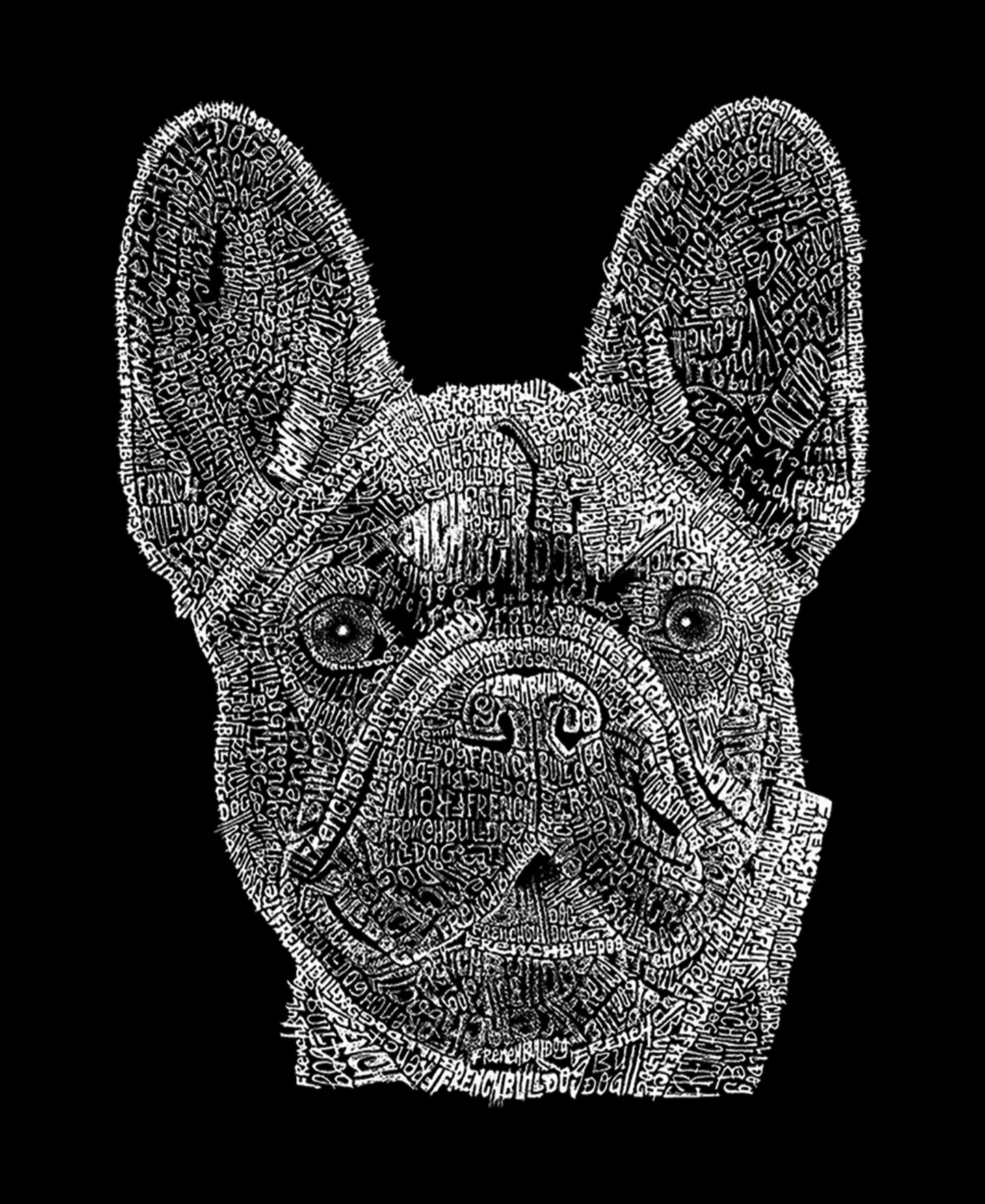 Женская футболка LA Pop Art Long Sleeve Word Art French Bulldog, цвет: Чёрный — фото 3