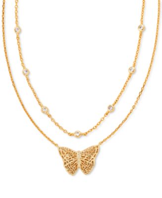 Kendra Scott Crystal Filigree Butterfly Layered Pendant Necklace