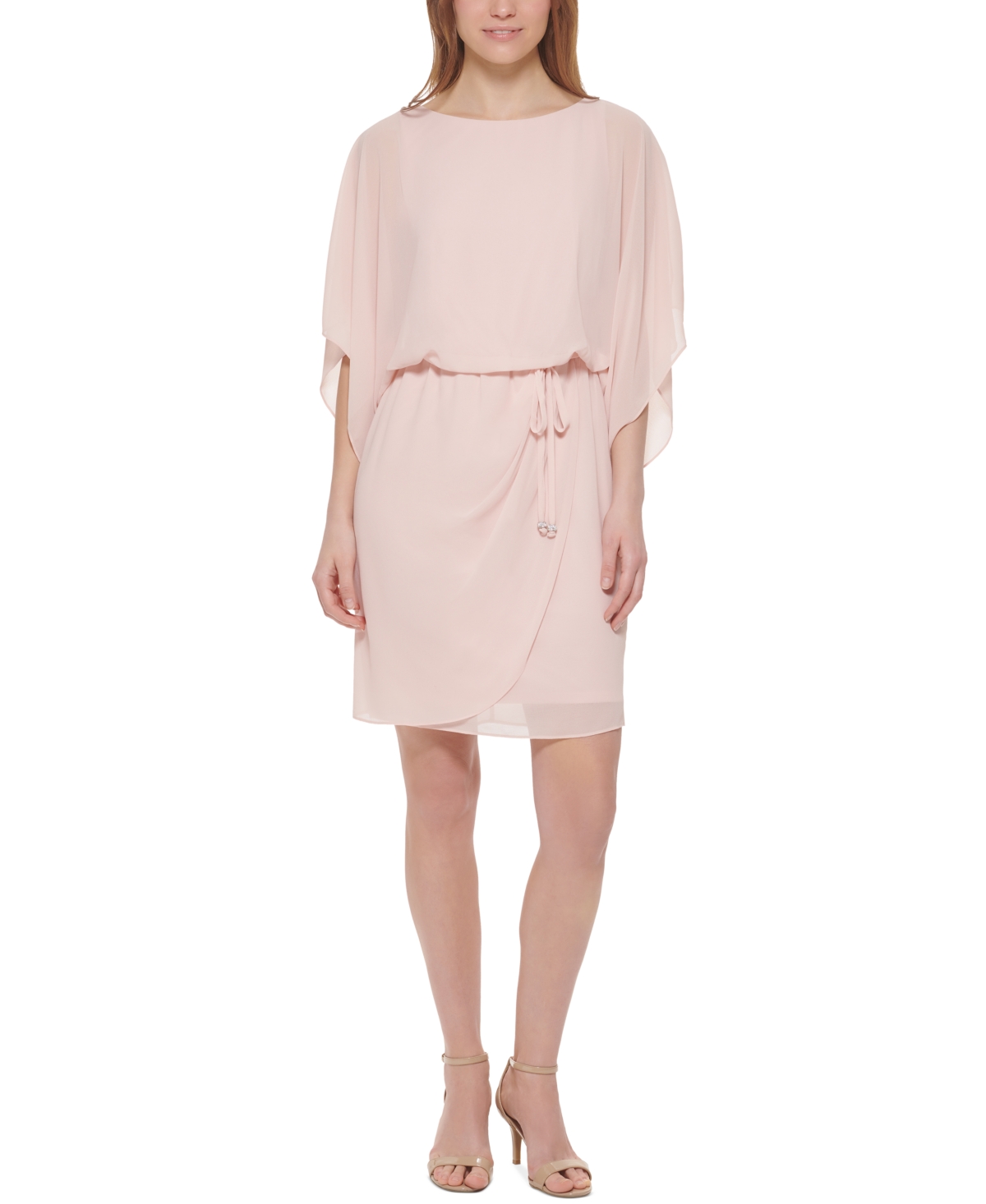 Jessica Howard Petite Cape sleeve Blouson Dress In Blush ModeSens