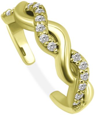 Cubic Zirconia Infinity Toe Ring