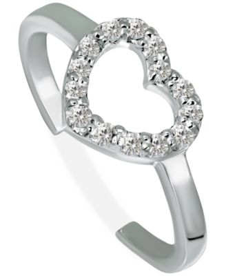 Cubic Zirconia Heart Toe Ring, Created for Macy's