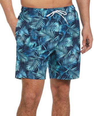 Cubavera Men's Stretch Geo Leaf-Print 7" Swim Trunks - Macy's