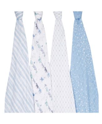 Baby Boys or Baby Girls Star Swaddle Blankets, Pack of 4