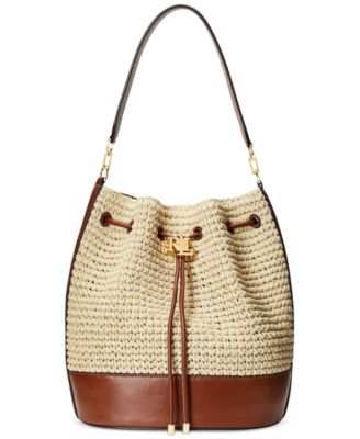 ralph lauren straw handbag