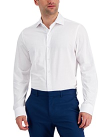 Men's Slim-Fit Performance Stretch Solid Piqué Knit Dress Shirt, Created for Macy's 