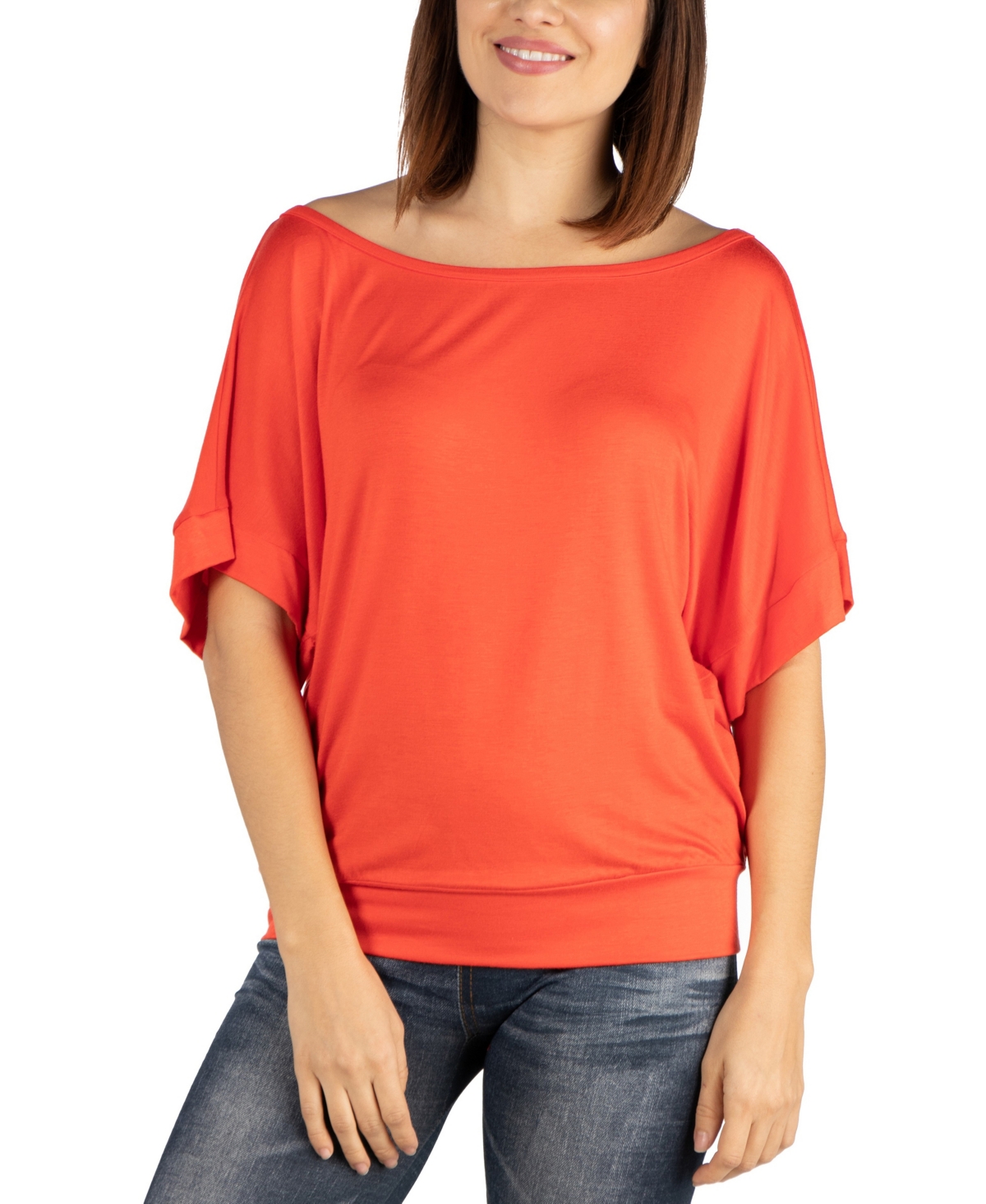 24seven Comfort Apparel Maternity Loose Fit Dolman Top With Wide Sleeves In Animal Print