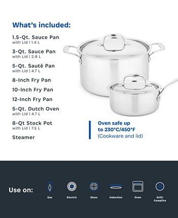 Legend Cookware 5 Ply Cookware with Lids Set, 14 Piece - Macy's