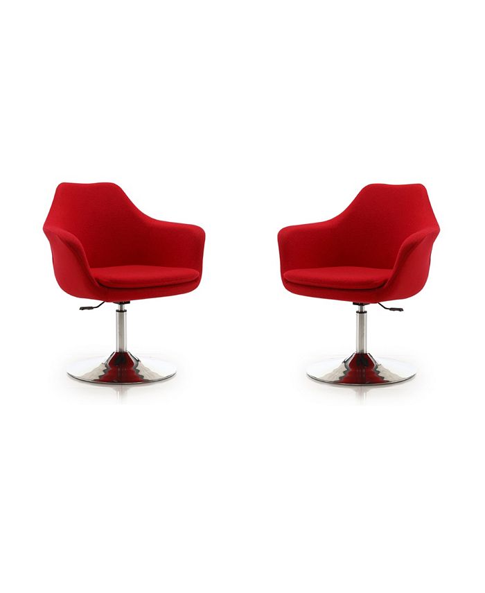 Manhattan Comfort Kinsey Adjustable Height Swivel Accent Chair, Set of 2 Macy's