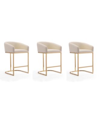 Louvre 3-Piece Leatherette Upholstered Counter Stool Set