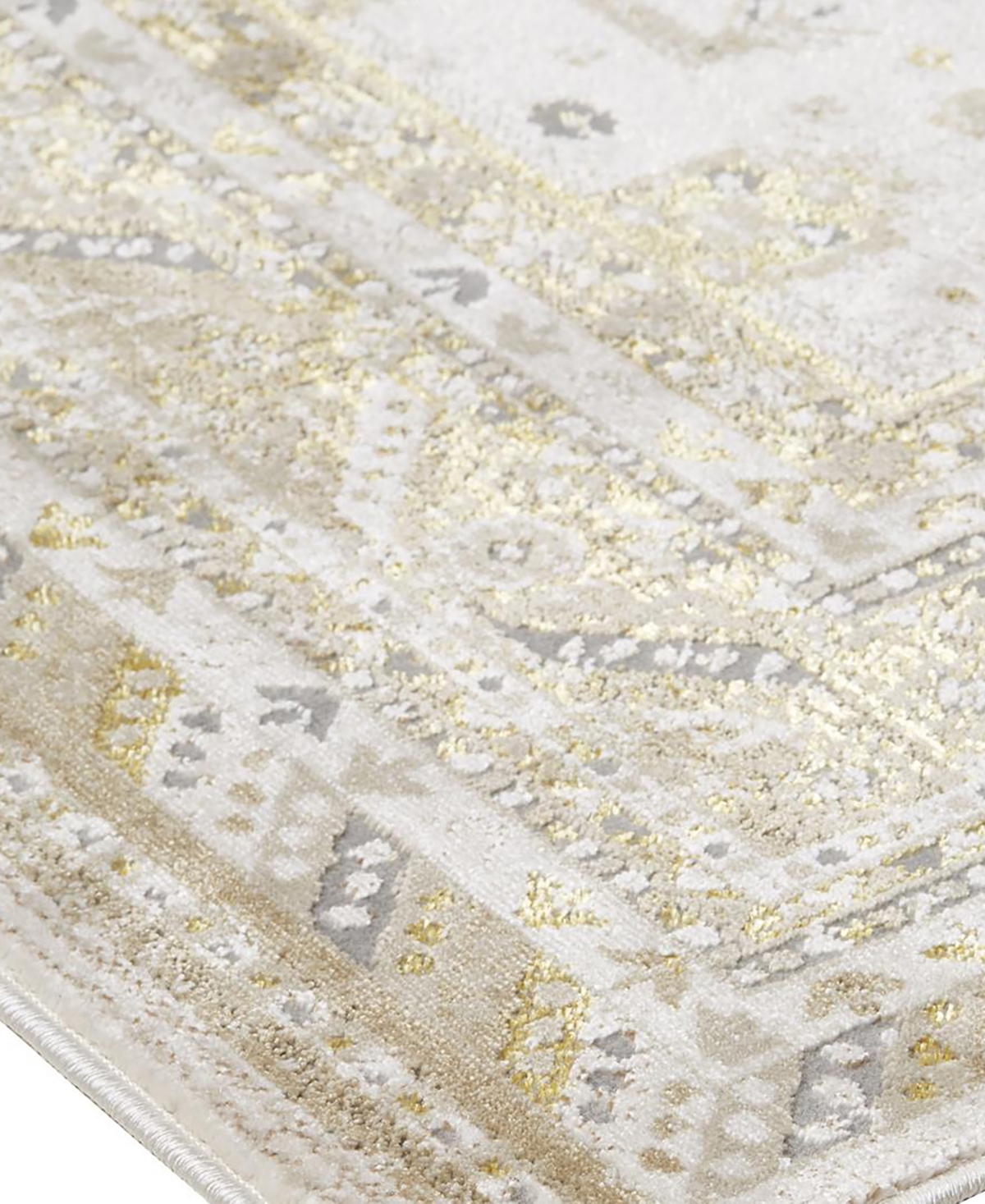 Feizy Aura R3738 Area Rug - Gold-Tone, Beige