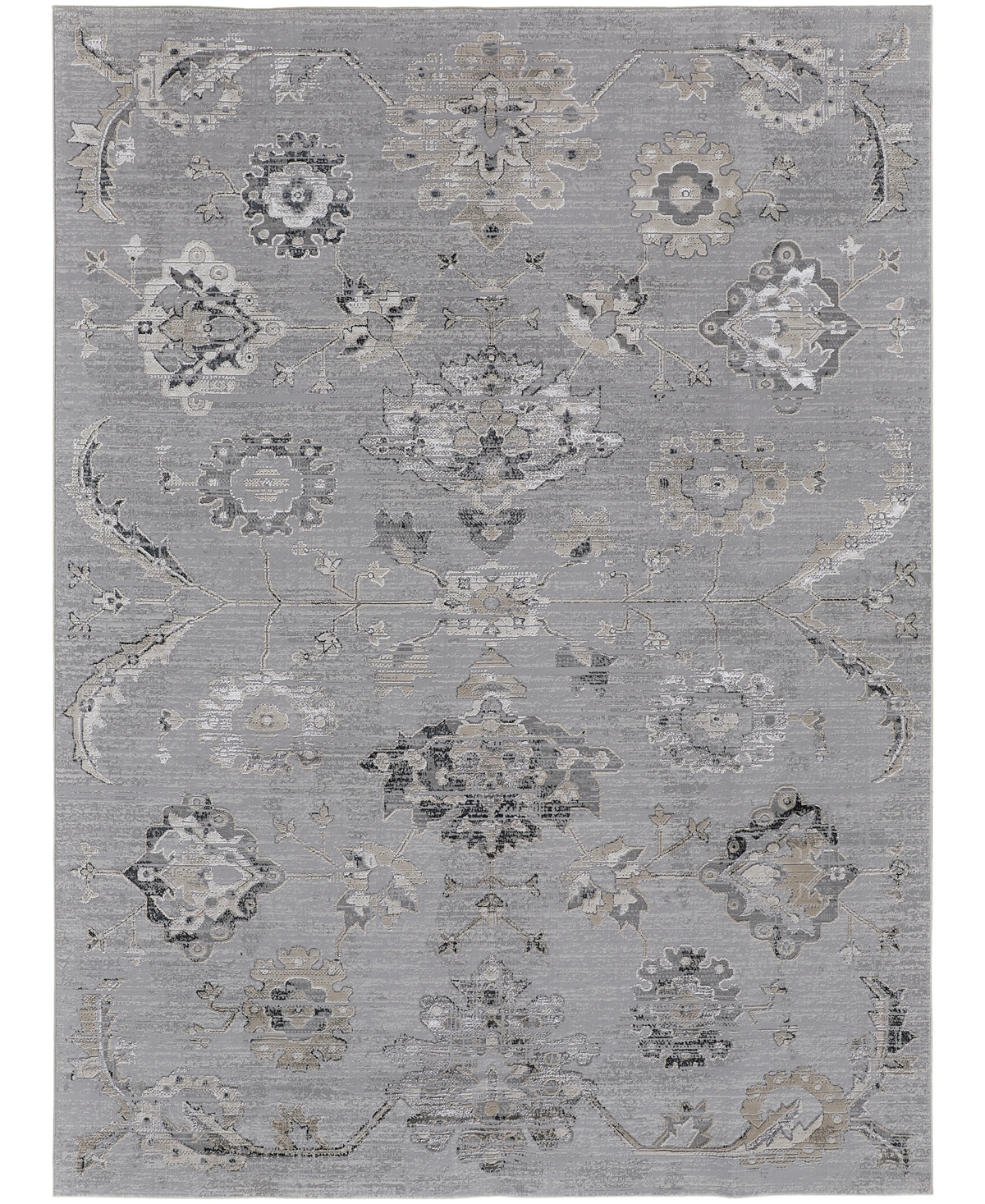 Feizy Seyhan SEY39FQ 6'7in x 9'6in Area Rug - Gray, Ivory