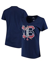 Women's Andrew Benintendi Navy Boston Red Sox Power House V-Neck T-shirt