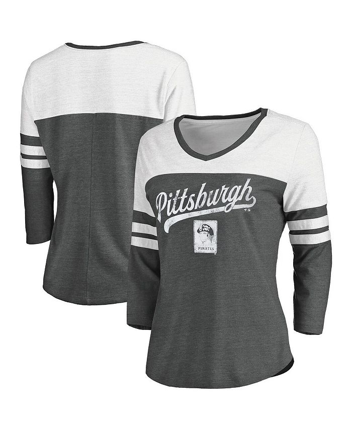 Fanatics Women's Heather Charcoal Pittsburgh Pirates Victory Launch  Tri-Blend 3/4 Sleeve V-Neck T-shirt - Macy's
