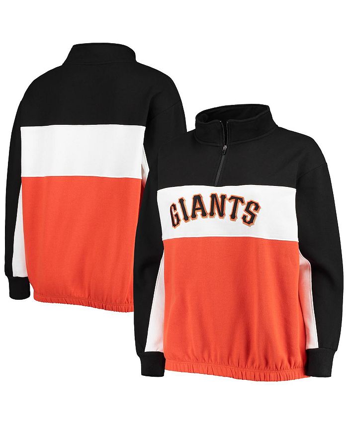 Fanatics Women's Black, Orange San Francisco Giants Plus Size Colorblock  Quarter-Zip Sweatshirt - Macy's