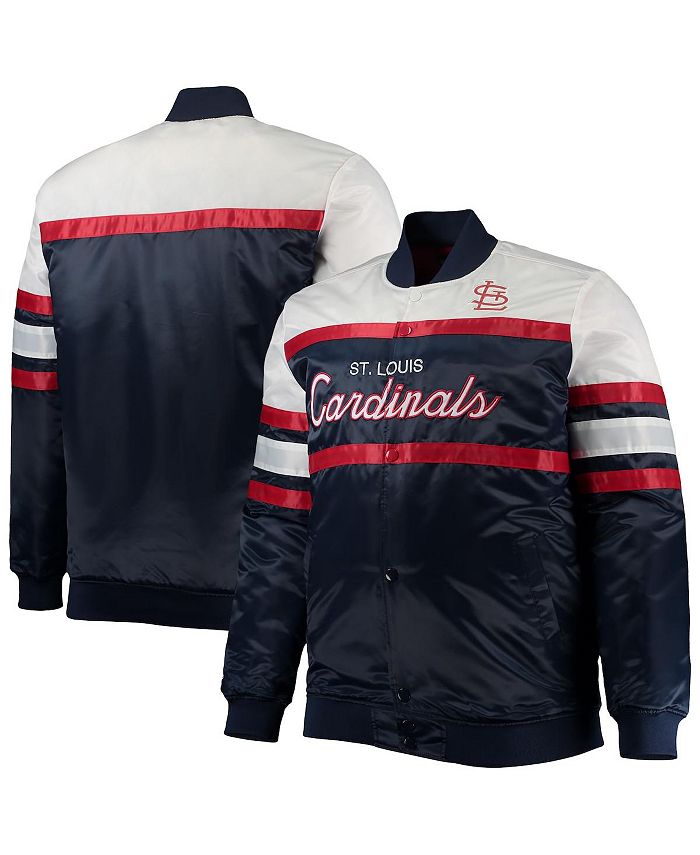 Vintage Navy White St Louis Cardinals Leather Jacket - Maker of Jacket
