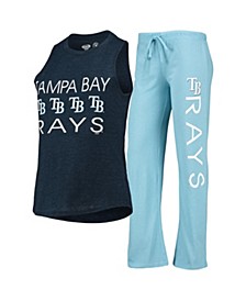 Women's Light Blue, Navy Tampa Bay Rays Meter Muscle Tank Top and Pants Sleep Set