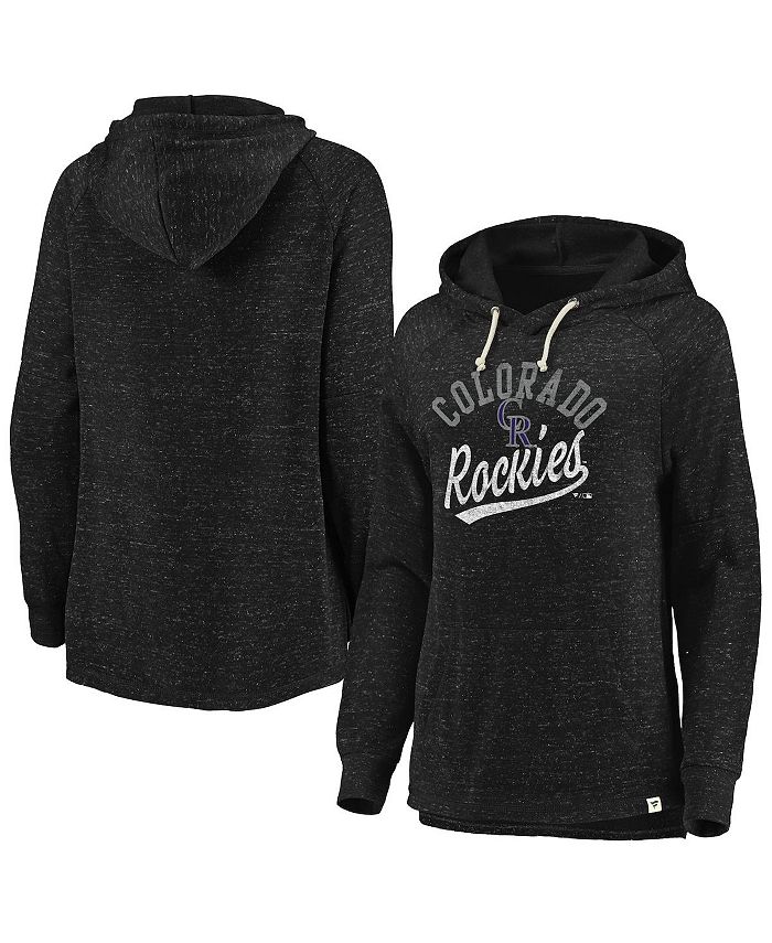 Fanatics Women's Black Colorado Rockies Faded Script Pullover Hoodie ...