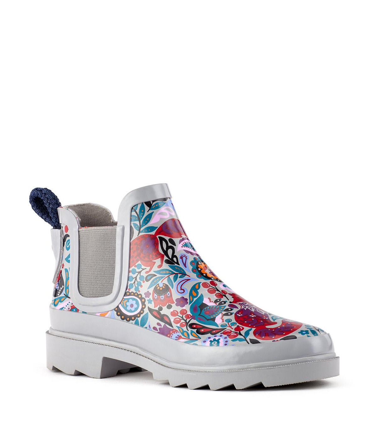 Women's Rhyme Rubber Ankle Rain Booties - Crimson Enchanted Forest